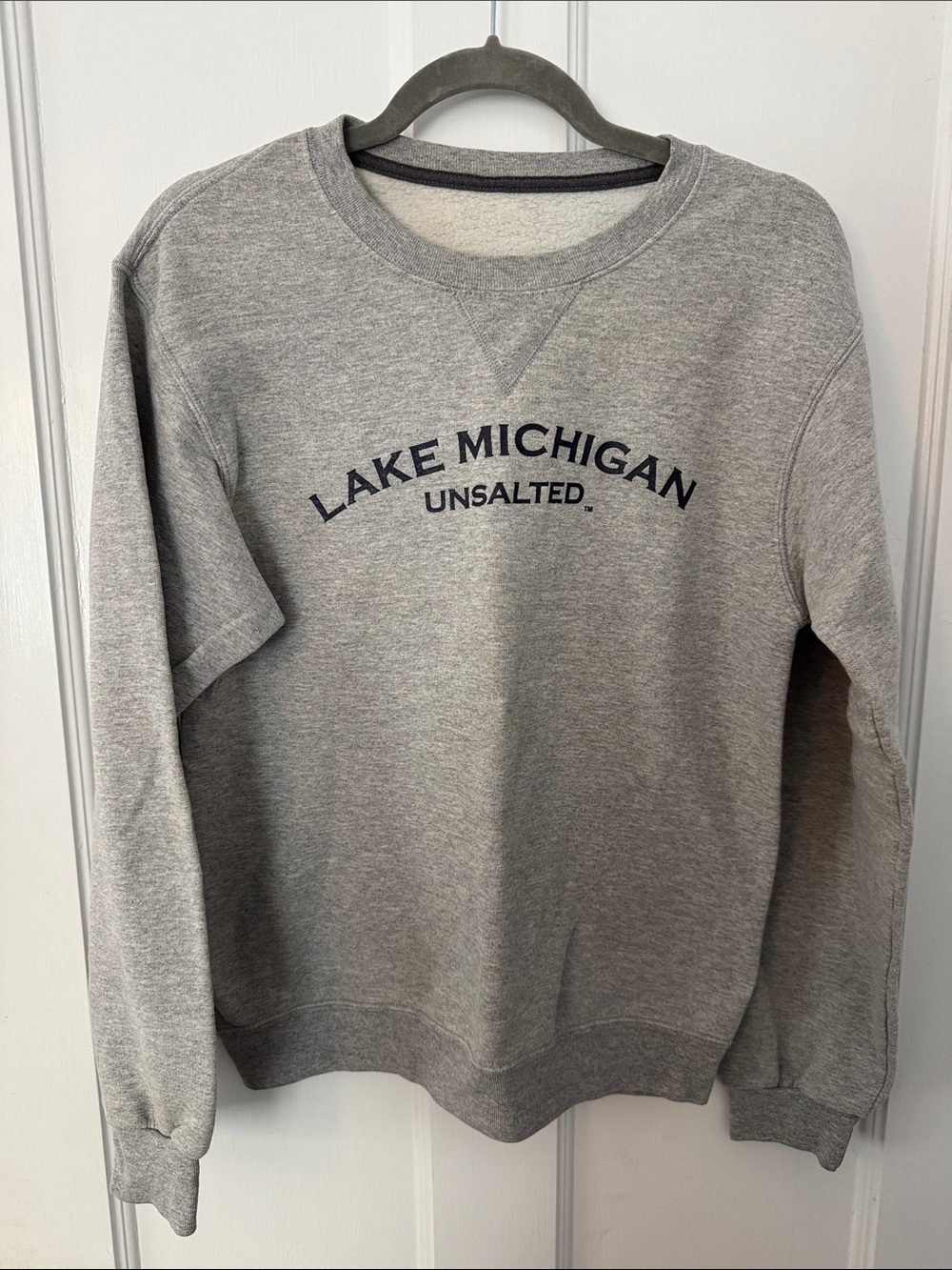 Lake Michigan Unsalted Gray Crewneck Sweatshirt